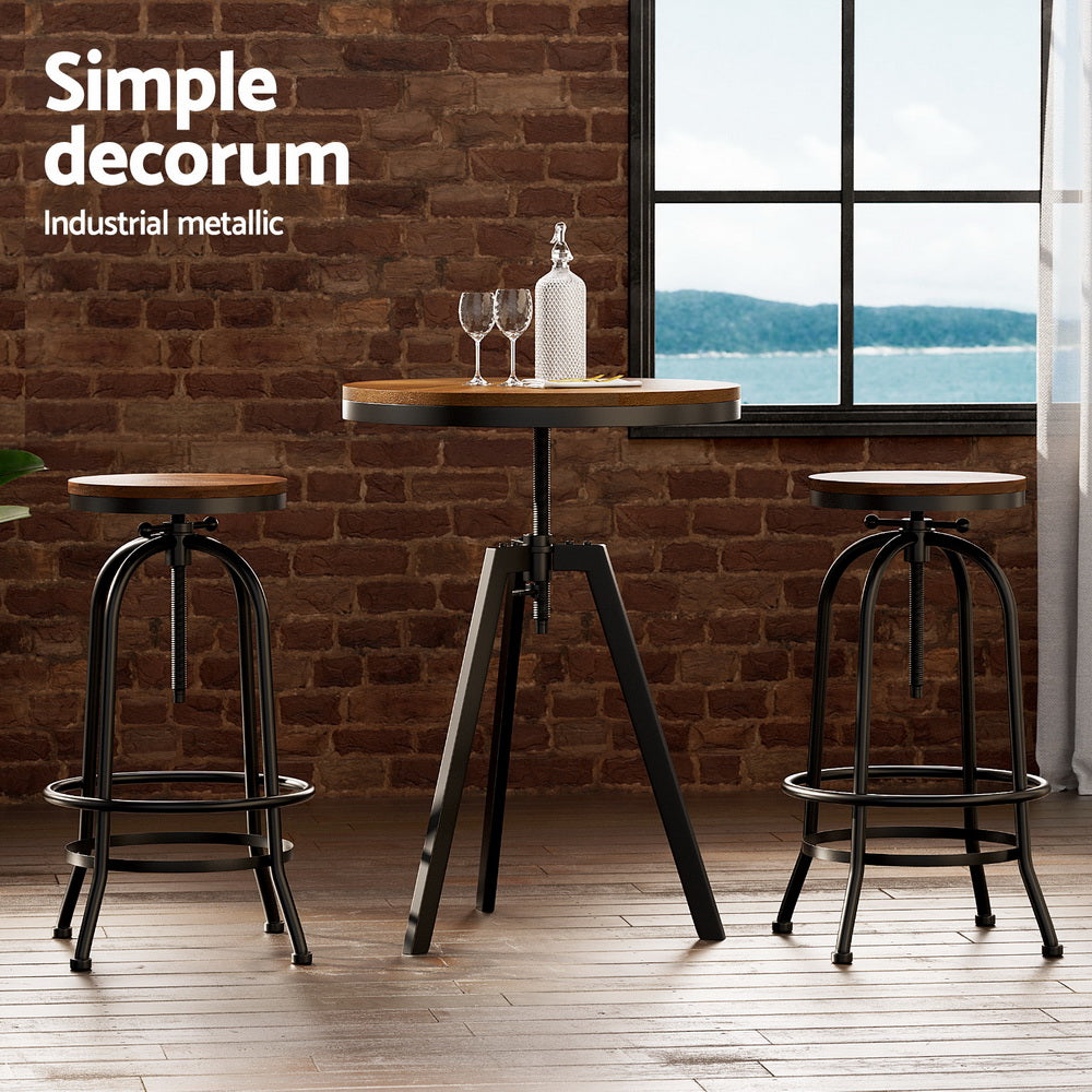 Artiss Bar Table Stools Set Dining Desk Industrial Kitchen Chairs Cafe Pub