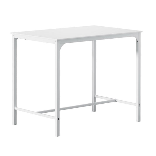 Artiss Bar Table Dining Desk High Kitchen Shelf Metal Legs Cafe Pub White