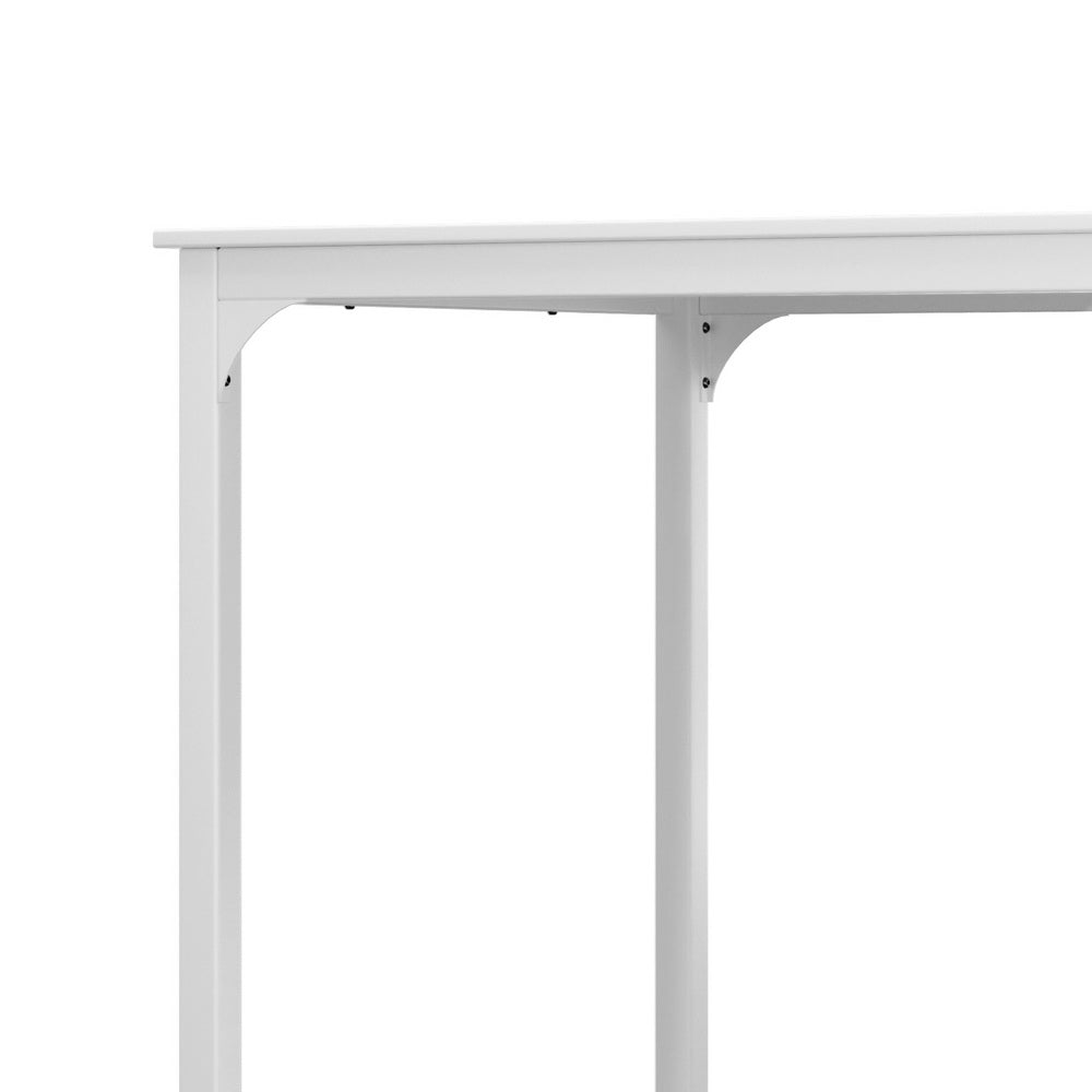 Artiss Bar Table Dining Desk High Kitchen Shelf Metal Legs Cafe Pub White