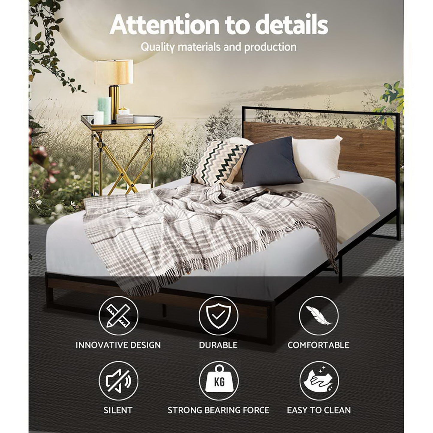 Artiss Bed Frame Metal Bed Frame DANE - King Single