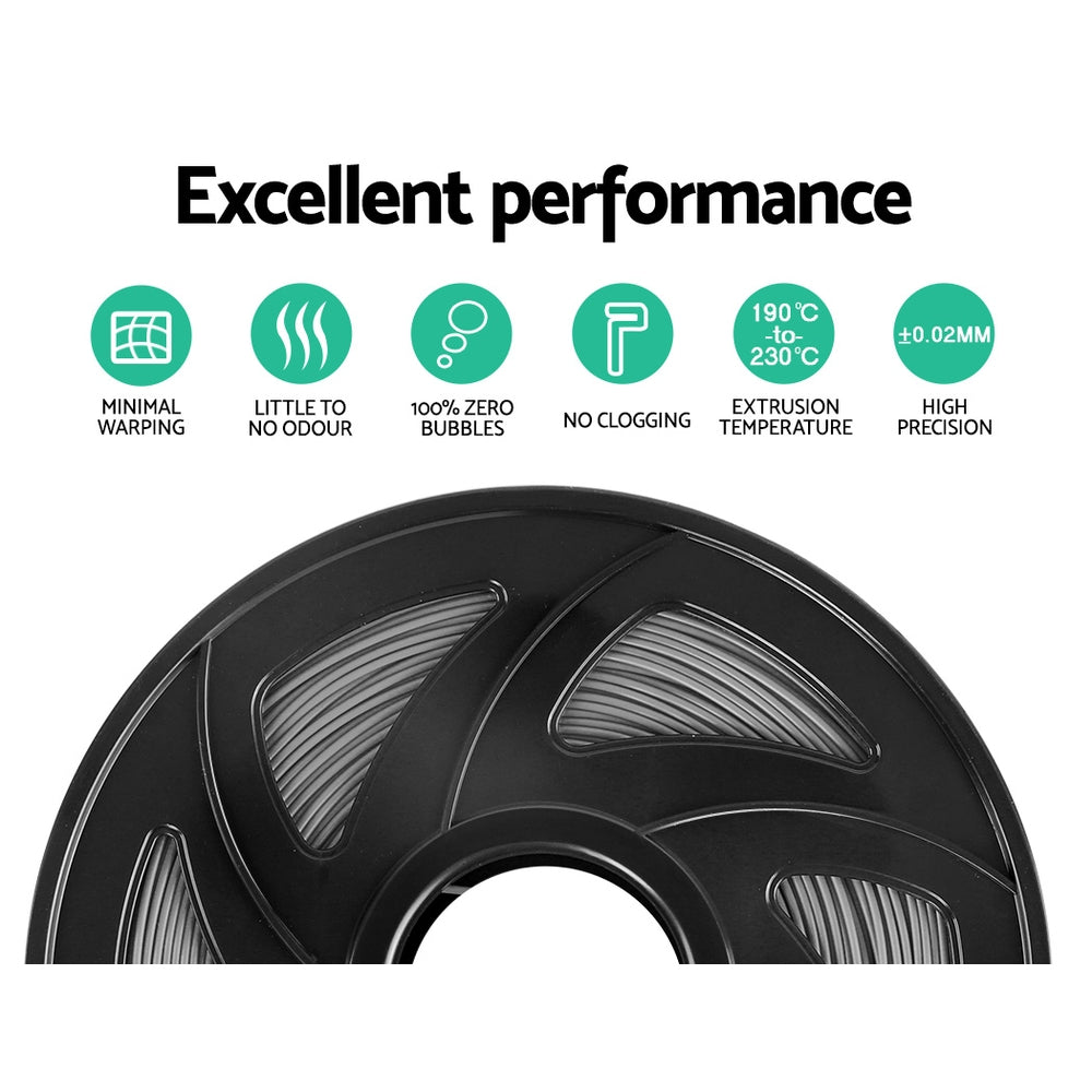 3D Printer Filament PLA 1.75mm 1kg per Roll Grey