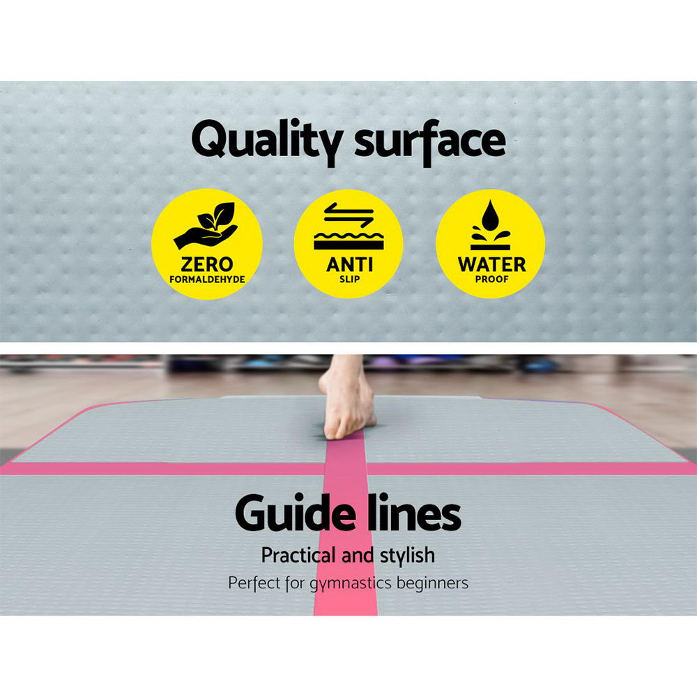 Everfit GoFun 3X0.5M Inflatable Air Track Mat with Pump Tumbling Gymnastics Pink