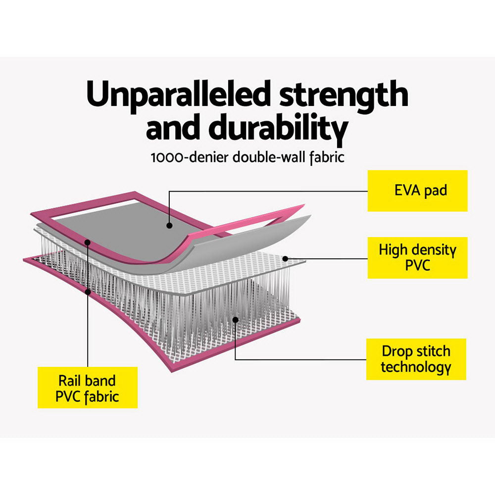 Everfit GoFun 3X0.5M Inflatable Air Track Mat with Pump Tumbling Gymnastics Pink