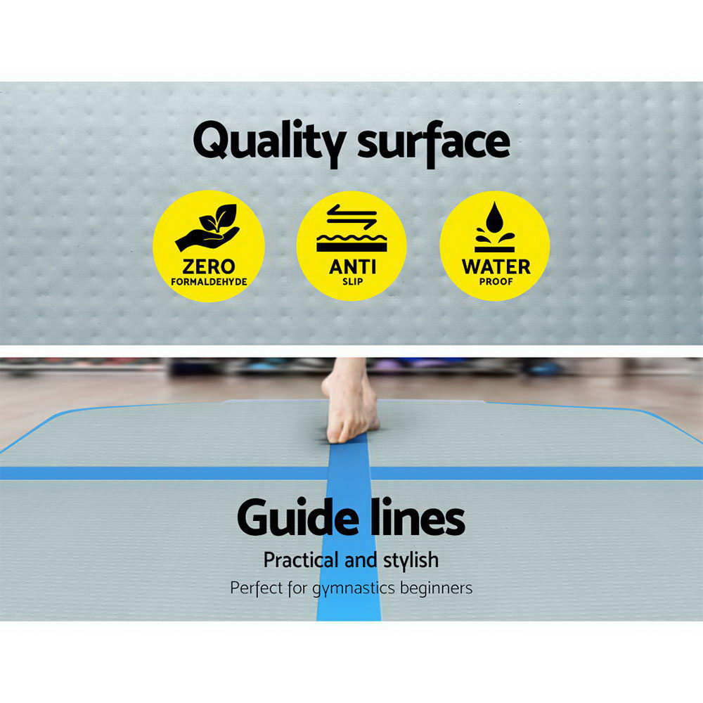 Everfit GoFun 3X1M Inflatable Air Track Mat with Pump Tumbling Gymnastics Blue