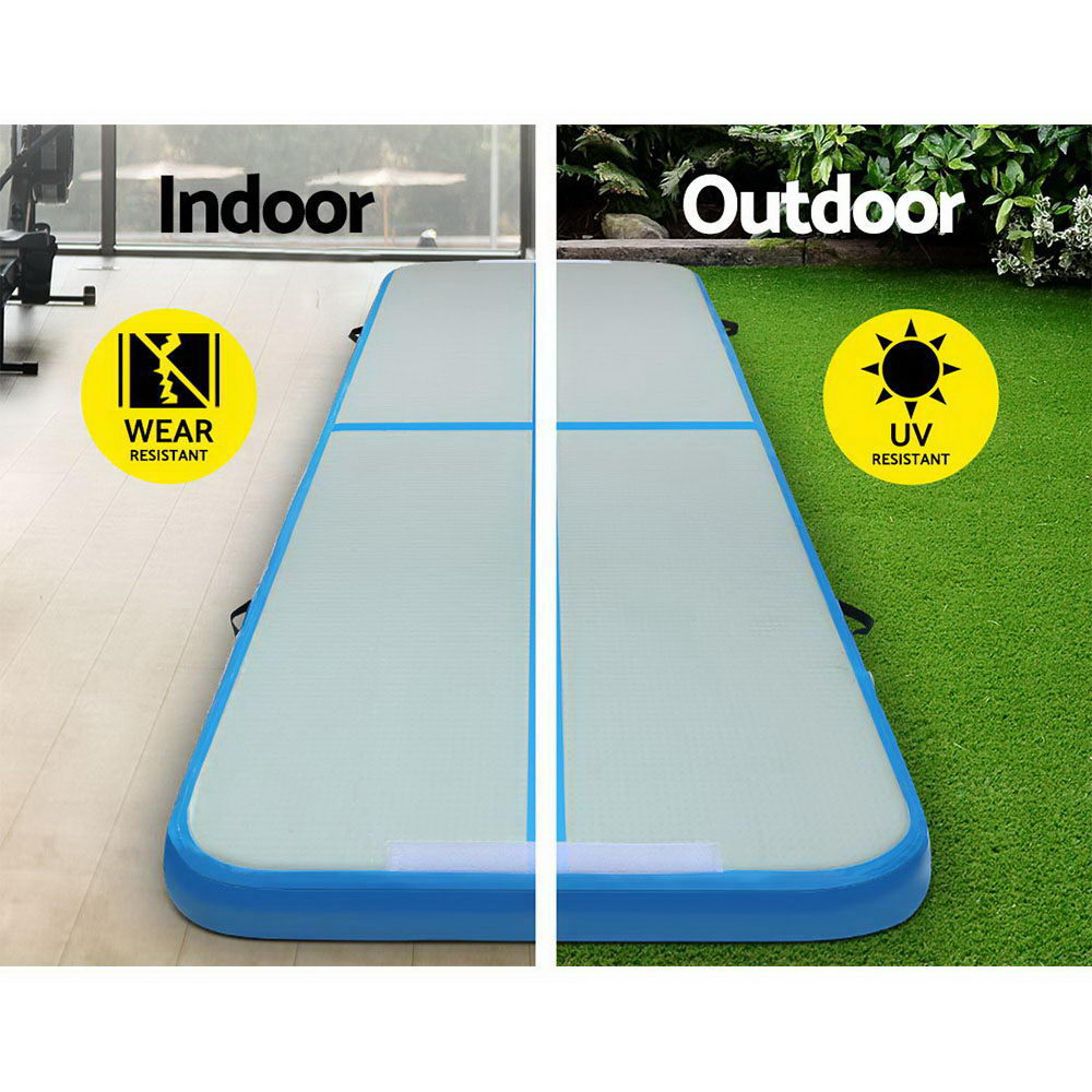 Everfit GoFun 3X1M Inflatable Air Track Mat with Pump Tumbling Gymnastics Blue