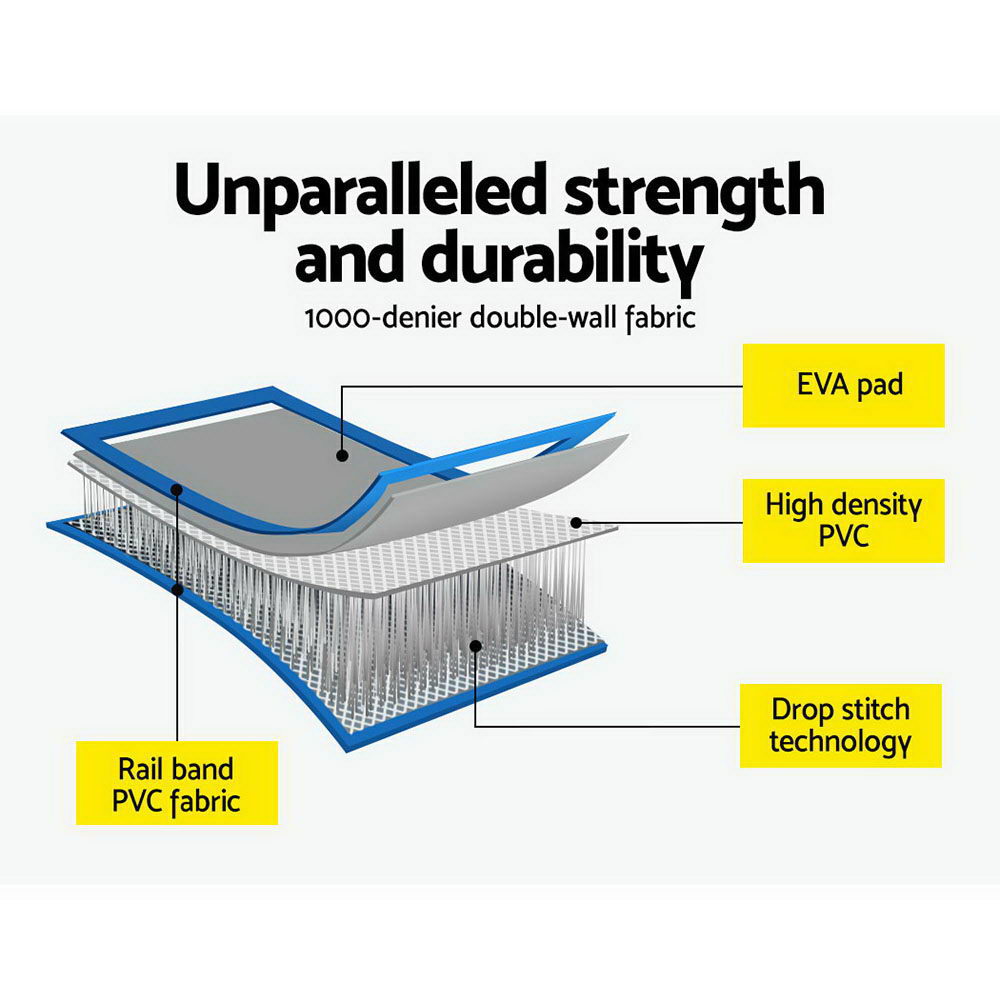 Everfit GoFun 3X1M Inflatable Air Track Mat with Pump Tumbling Gymnastics Blue