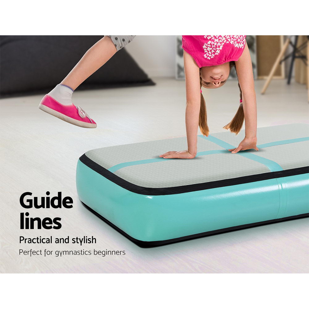 Everfit 1M Airtrack Inflatable Air Track Board Tumbling Mat Floor Gym Block Mint