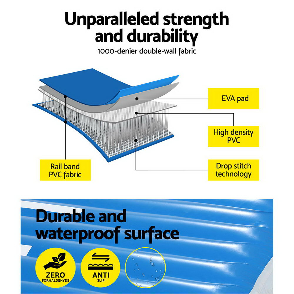 Everfit 2X2X0.4M Airtrack Inflatable Air Track Ramp Incline Mat Floor Gymnastics