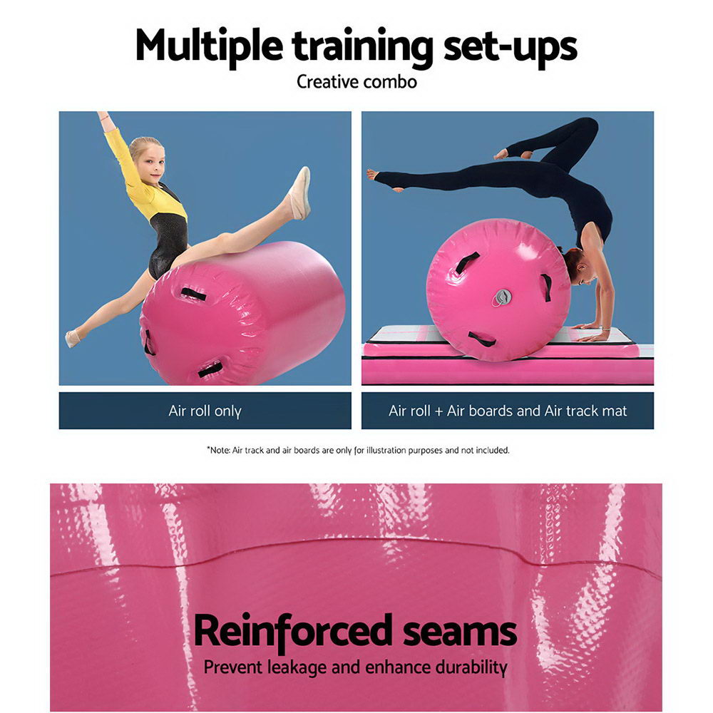 Everfit 120x60cm Inflatable Air Roll Roller Track Mat Airtrack Gymnastics Pink