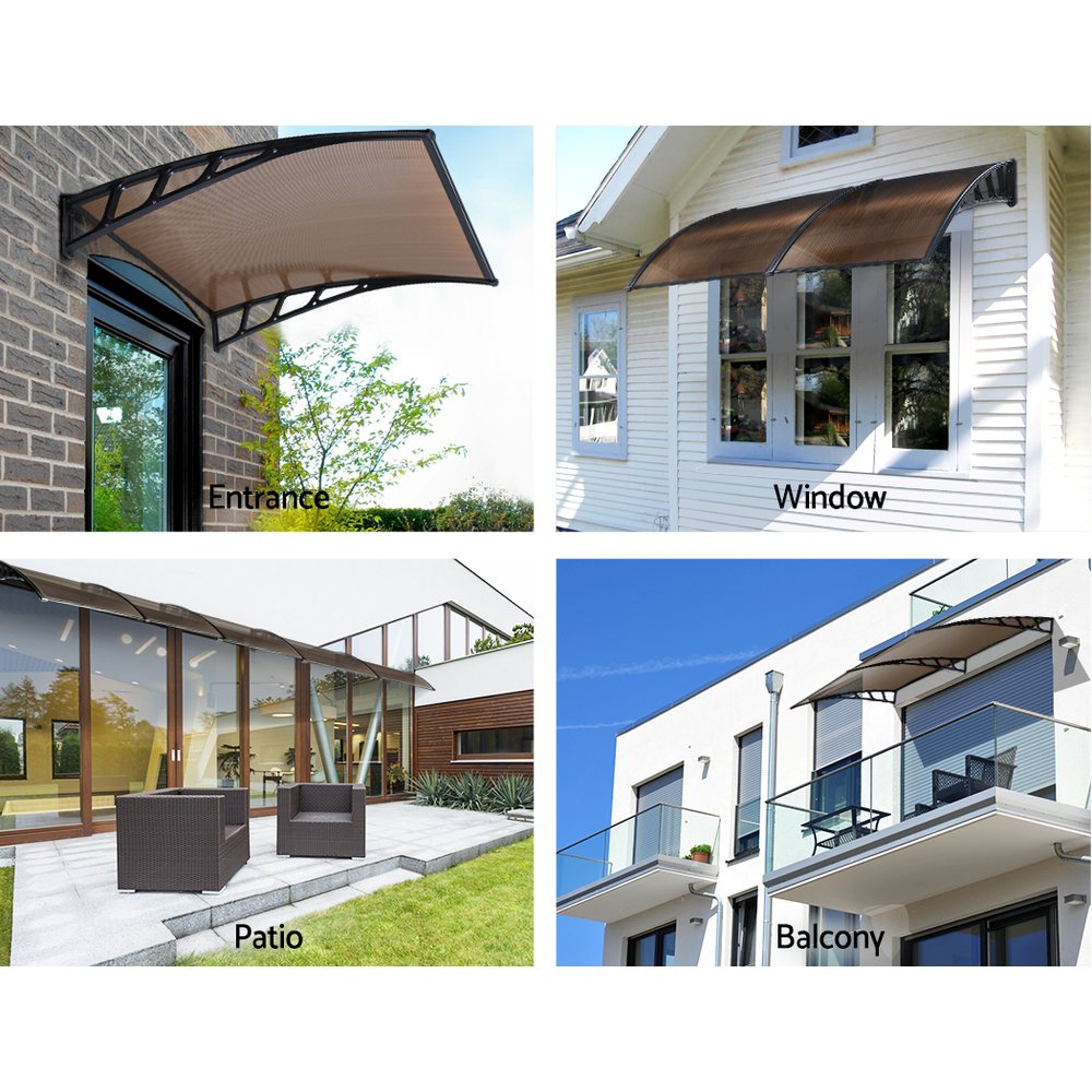 Instahut Window Door Awning Door Canopy Outdoor Patio Cover Shade 1.5mx2m DIY BR