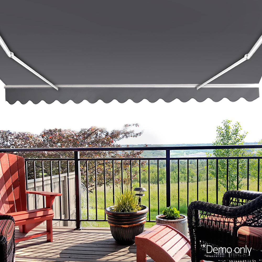 Instahut 3M x 2.5M Outdoor Folding Arm Awning - Pegru