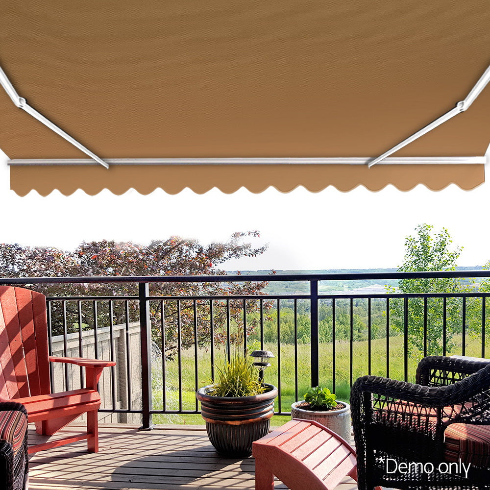 Instahut Motorised 4x3m Folding Arm Awning - Beige