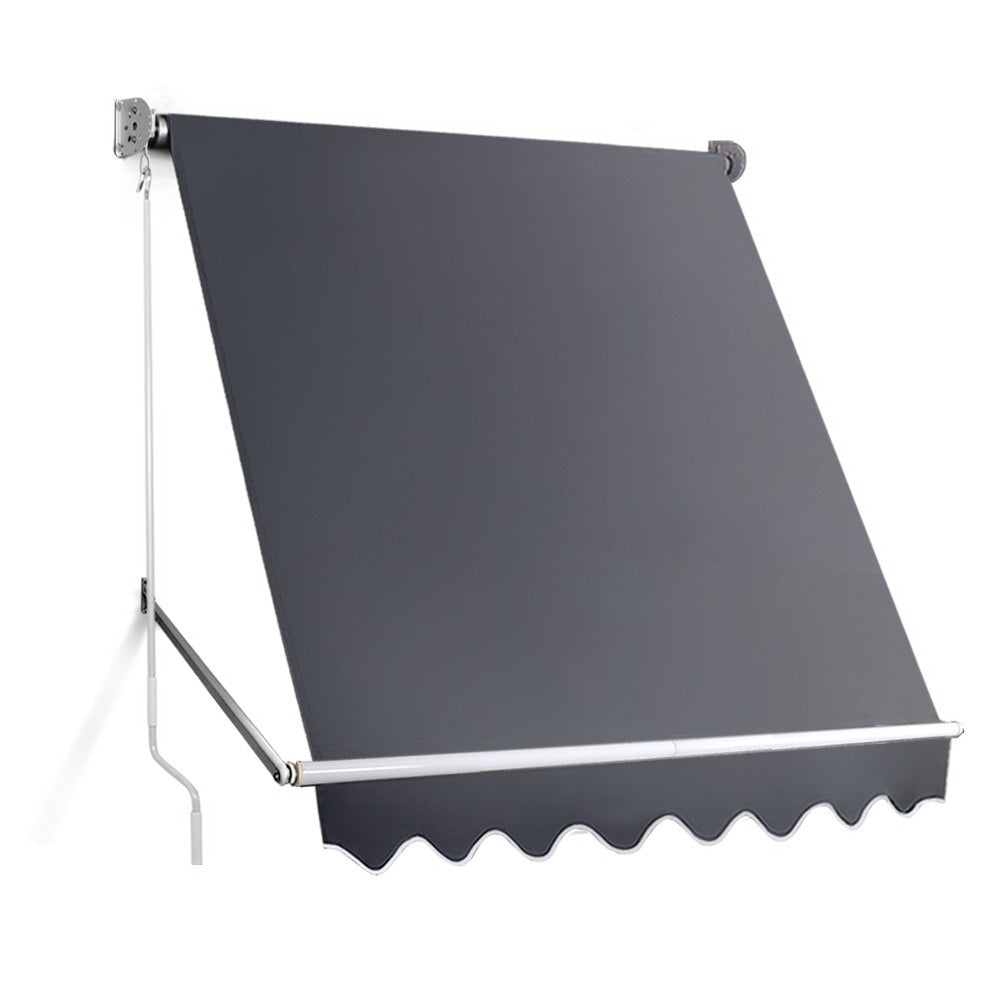 Set of 2 Instahut Fixed Pivot Arm Window Awning Patio Outdoor Blinds 1.8X2.1M