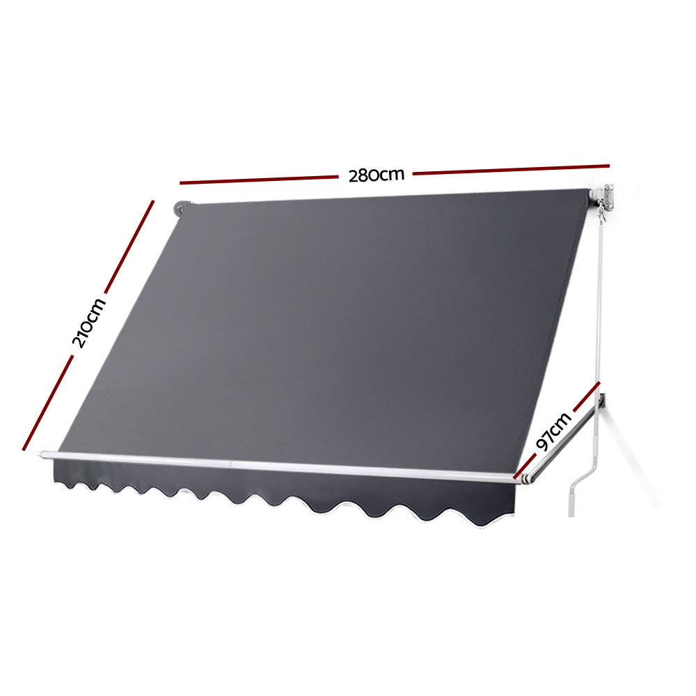 Instahut 2.8X2.1 Retractable Fixed Pivot Arm Window Awning Garden Blinds