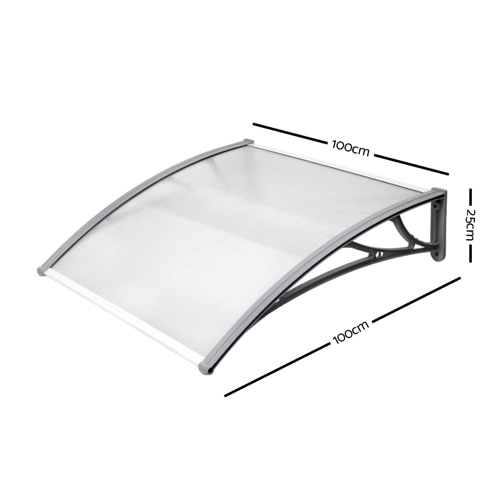 Instahut DIY Window Door Awning Transparent 1 x 1M