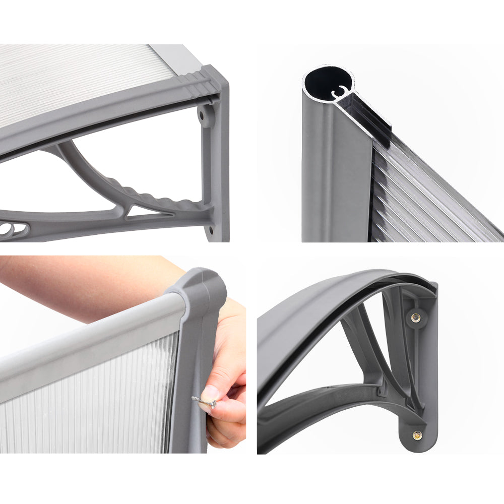 Instahut DIY Window Door Awning Transparent 1 x 1M