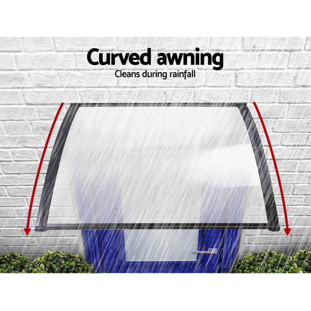Instahut Window Door Awning Door Canopy Patio UV Sun Shield Transparent 1mx4m DIY