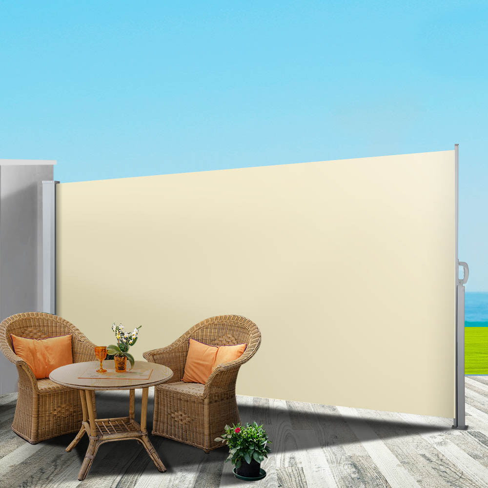 Set of 2 Instahut Side Awning Sun Shade Outdoor Blinds Retractable Screen 1.8X3M