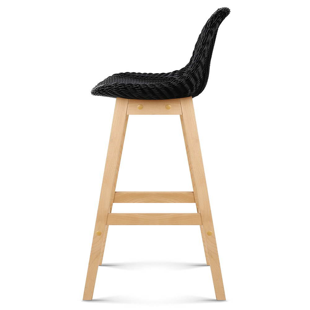 Artiss Set of 2 Vera Bar Stool - Black