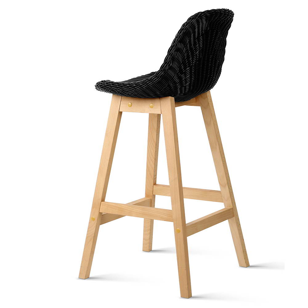 Artiss Set of 2 Vera Bar Stool - Black