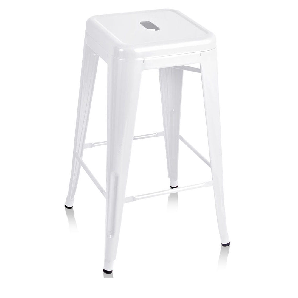 Artiss 4x Replica Tolix Bar Stools Metal Bar Stool Kitchen Cafe Chair 66cm White