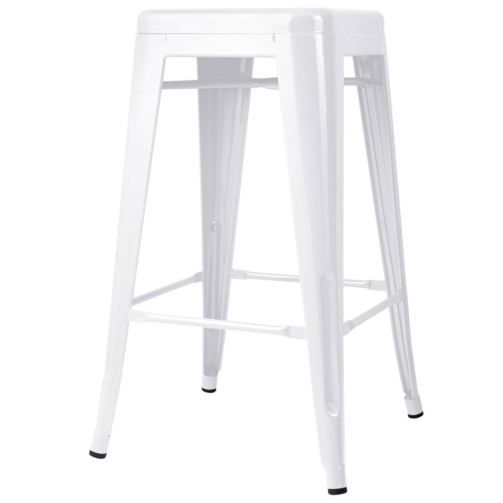 Artiss 4x Replica Tolix Bar Stools Metal Bar Stool Kitchen Cafe Chair 66cm White