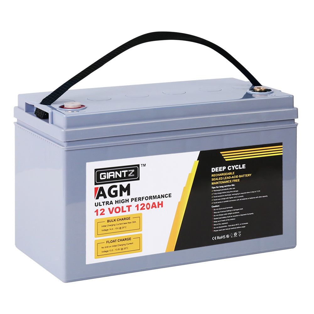 GIANTZ 120Ah Deep Cycle Battery Power 12V Sealed Portable Camping Solar Marine