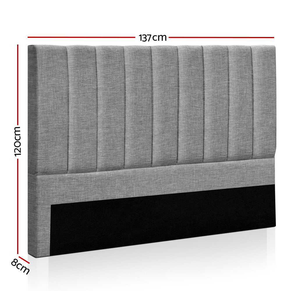 Artiss Double Size Bed Head Headboard Bedhead Fabric Frame Base SALA Grey
