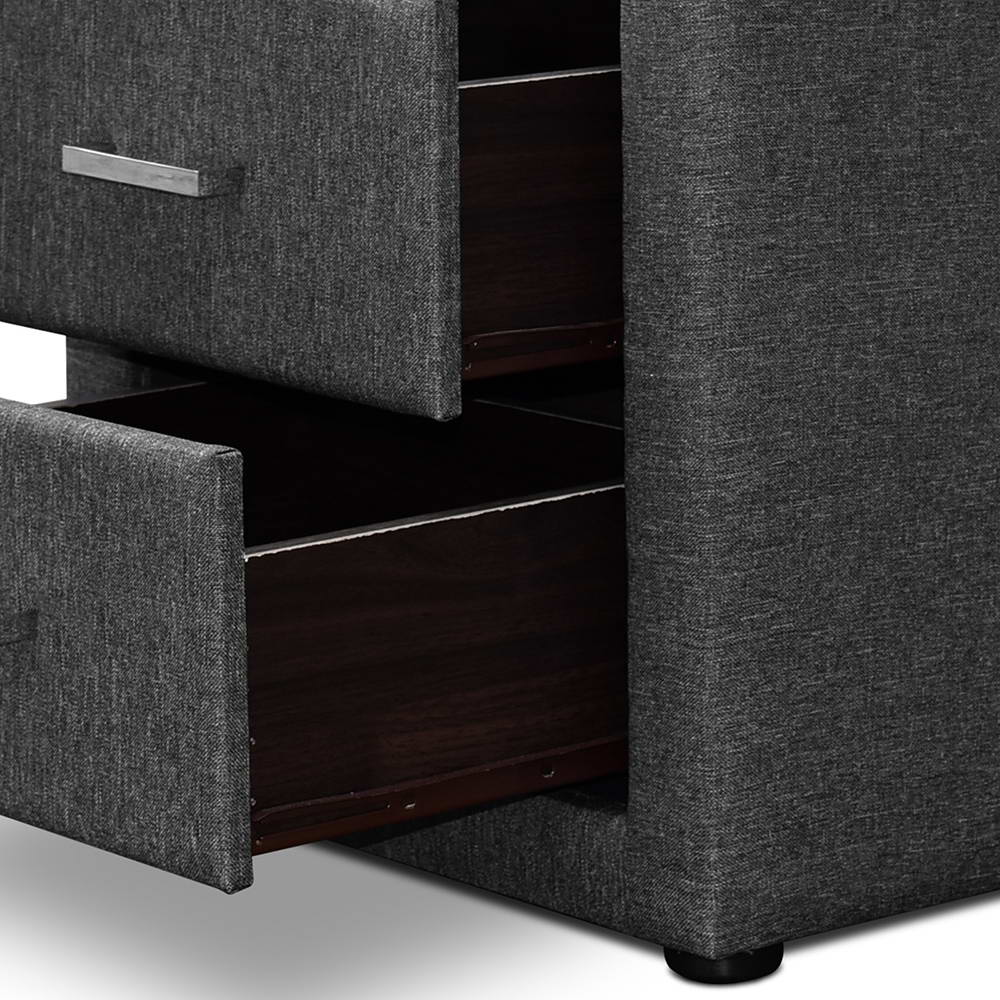 Artiss Fabric Bedside Table - Grey