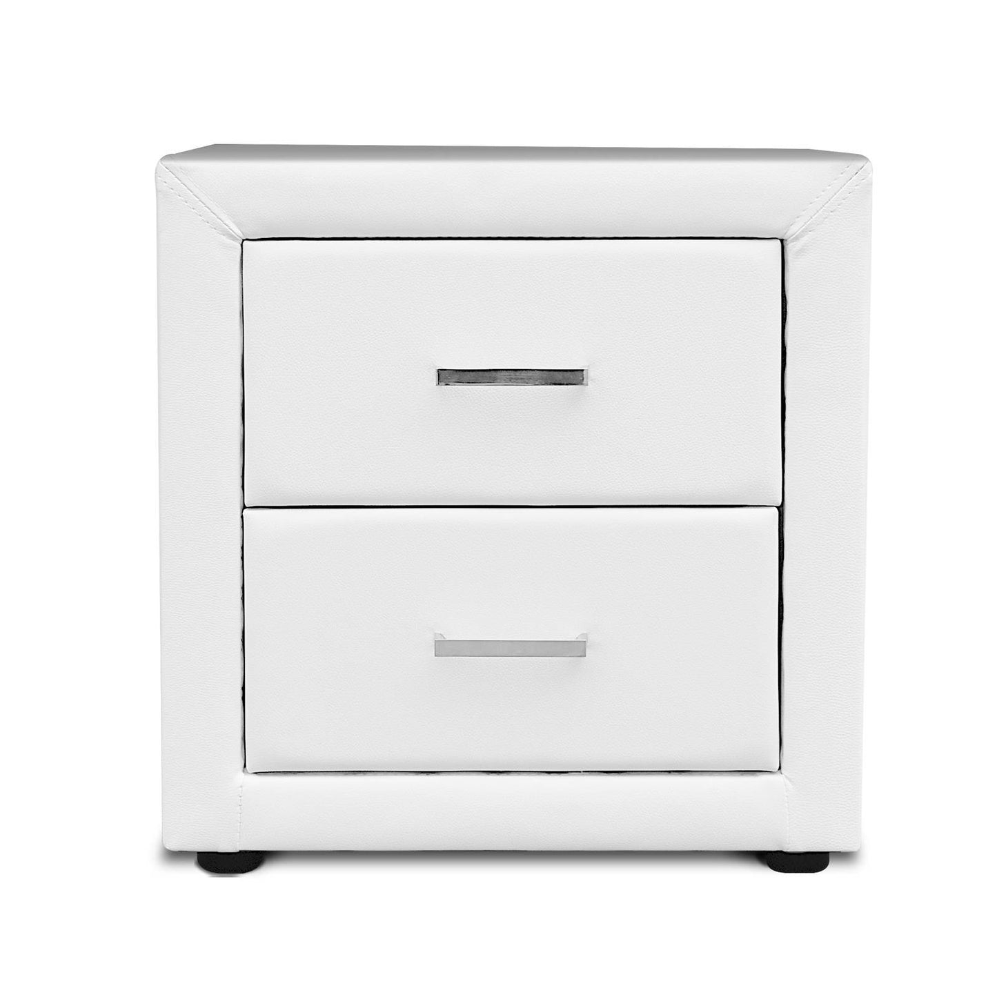 Artiss PVC Leather Bedside Table - White