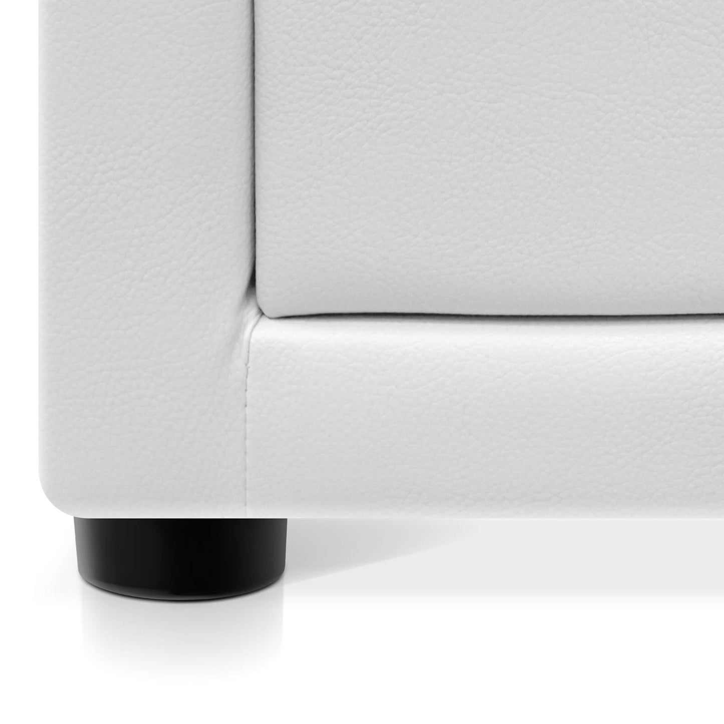 Artiss PVC Leather Bedside Table - White