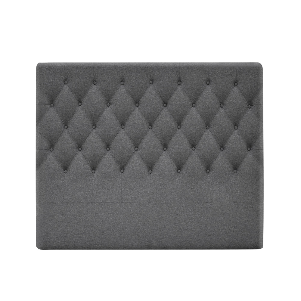 Artiss Double Size Upholstered Fabric Headboard - Dark Grey