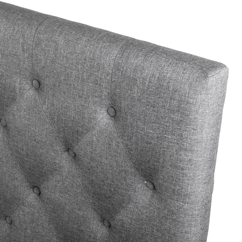 Artiss Double Size Upholstered Fabric Headboard - Dark Grey