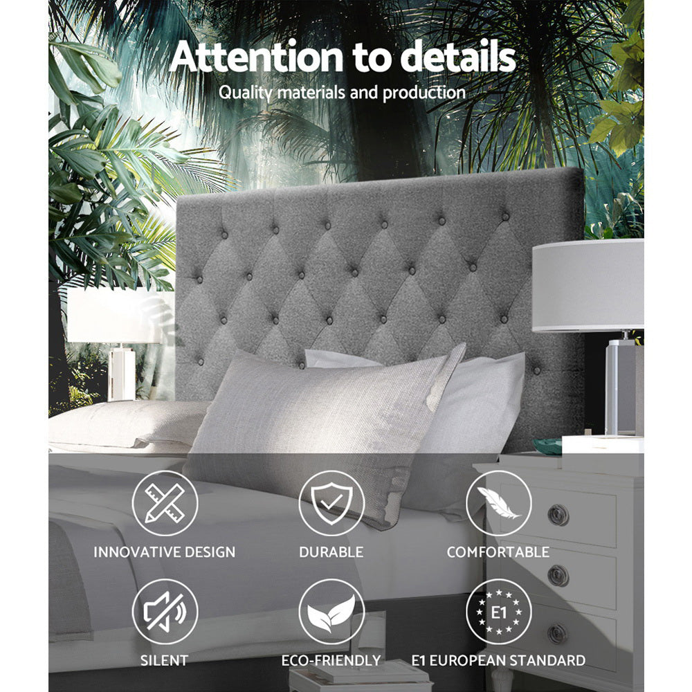 Artiss KING SINGLE Size Bed Head Headboard Bedhead Fabric Frame Base CAPPI Grey