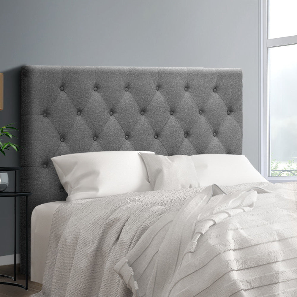 Artiss KING SINGLE Size Bed Head Headboard Bedhead Fabric Frame Base CAPPI Grey