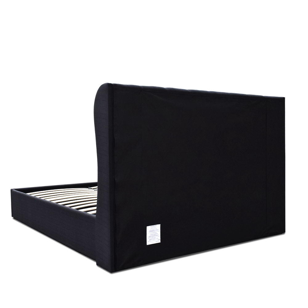 Artiss Issa Bed Frame Fabric Gas Lift Storage - Charcoal Queen