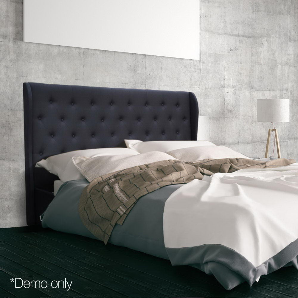 Artiss Issa Bed Frame Fabric Gas Lift Storage - Charcoal Queen