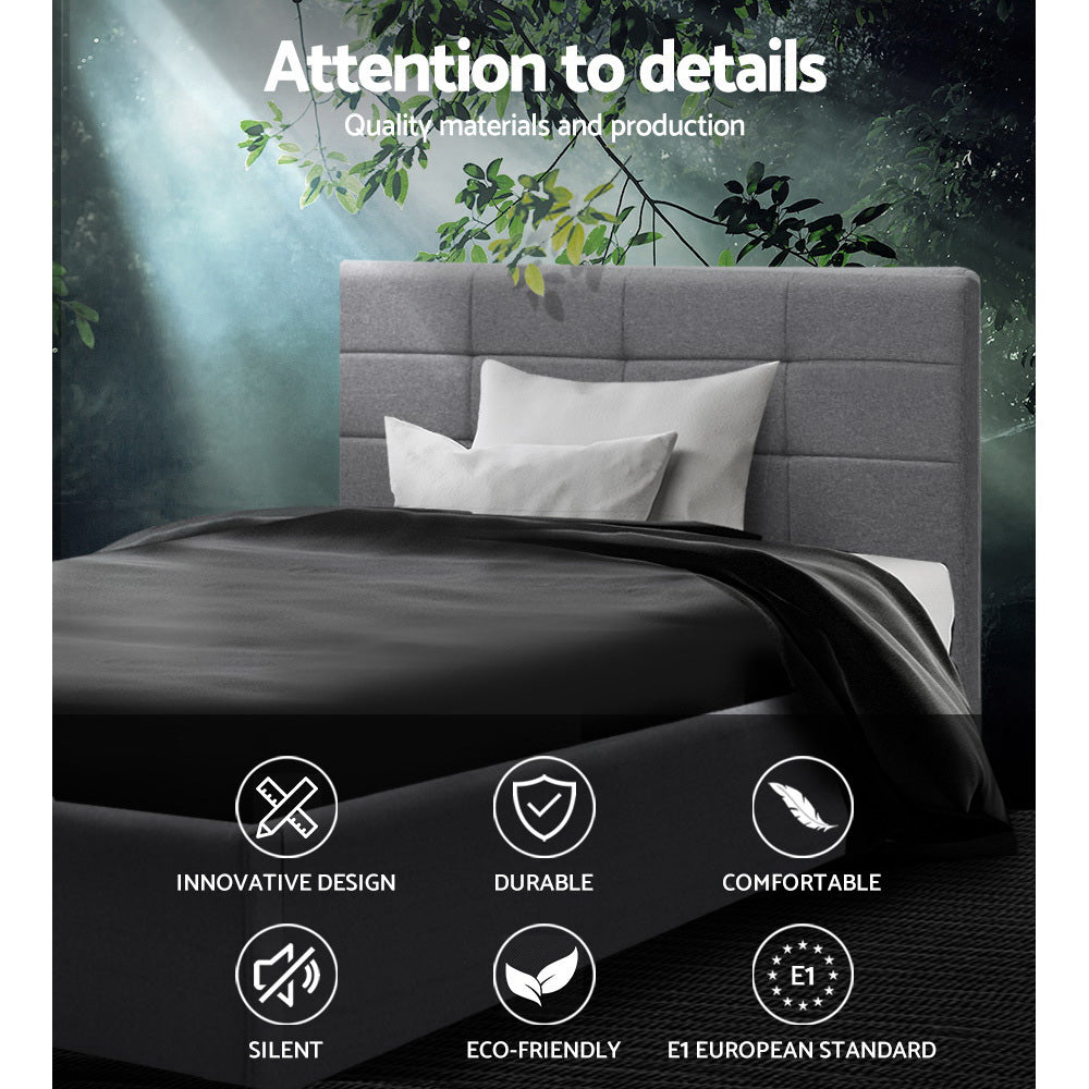 Artiss LISA King Single Size Gas Lift Bed Frame Base With Storage Mattress Grey Fabric