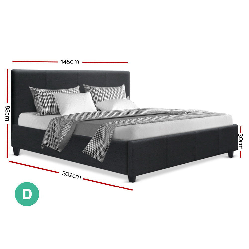 Artiss Double Full Size Bed Frame Base Mattress Platform Charcoal Fabric Wooden NEO