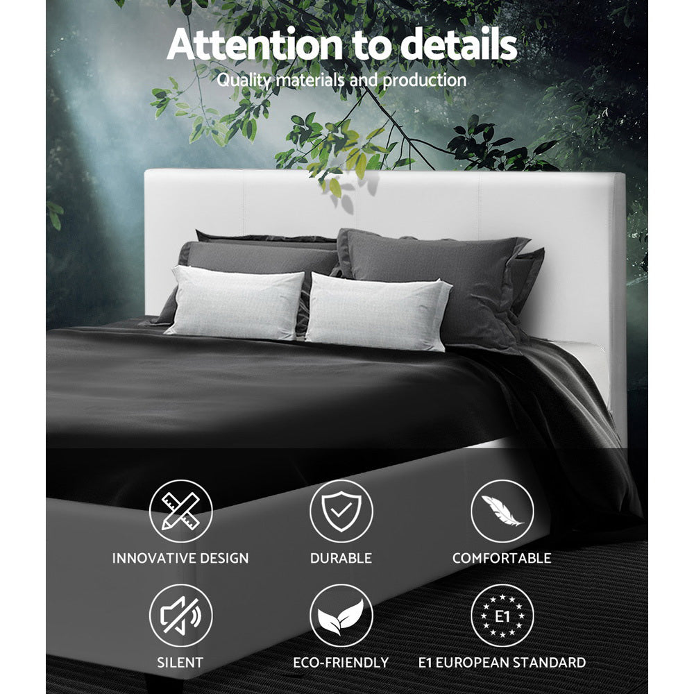 Artiss Neo Bed Frame PU Leather - White Double