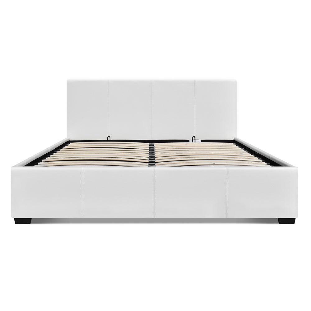 Artiss Double Size PU Leather and Wood Bed Frame Headborad -White