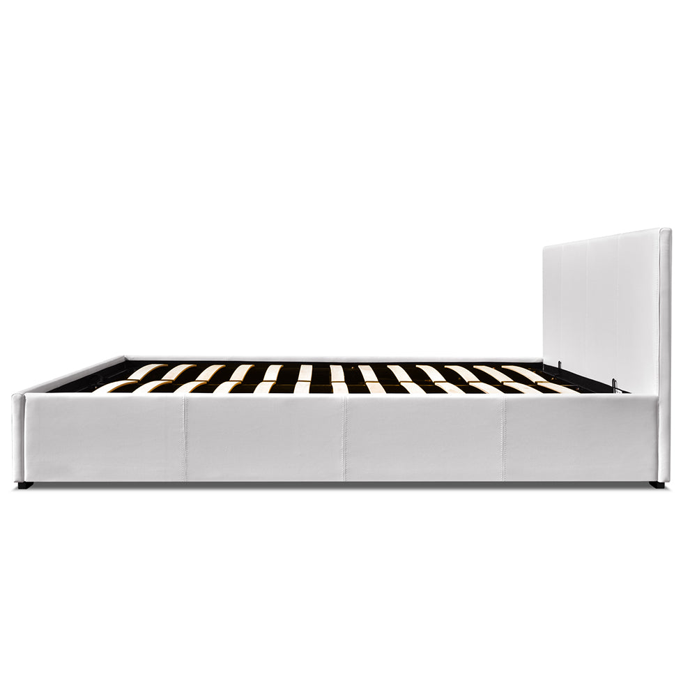 Artiss Double Size PU Leather and Wood Bed Frame Headborad -White