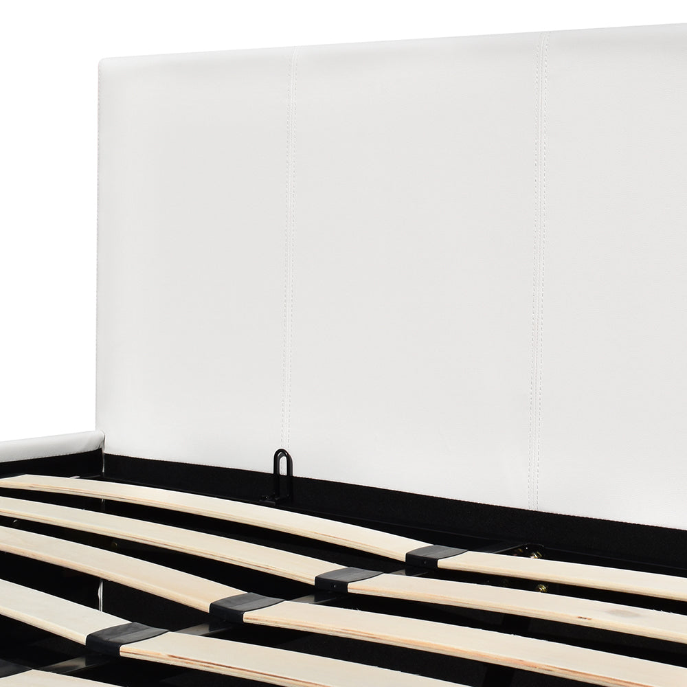 Artiss Double Size PU Leather and Wood Bed Frame Headborad -White