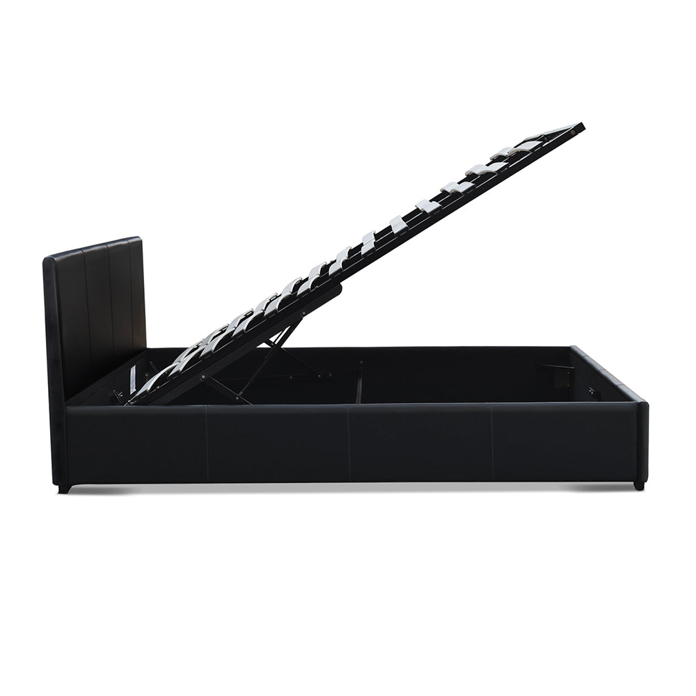 Artiss Nino Bed Frame PU Leather - Black Queen