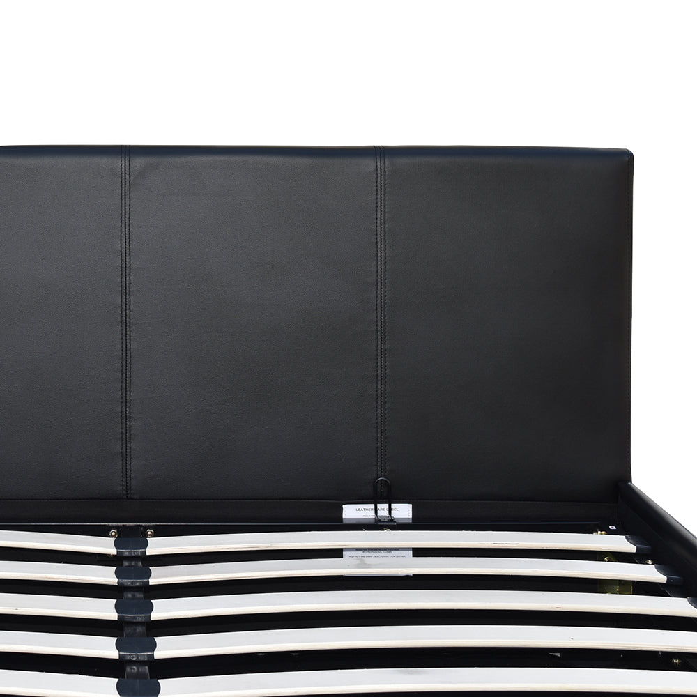 Artiss Nino Bed Frame PU Leather - Black Queen