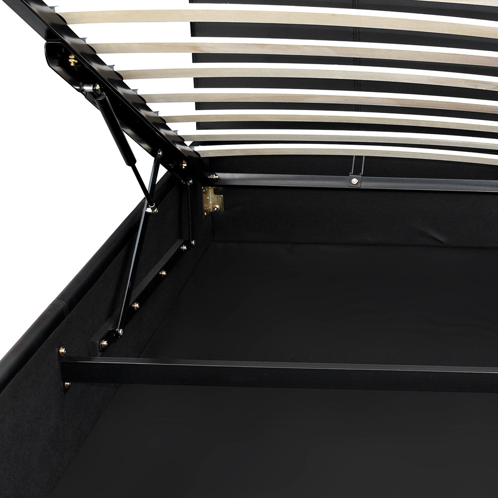 Artiss Nino Bed Frame PU Leather - Black Queen