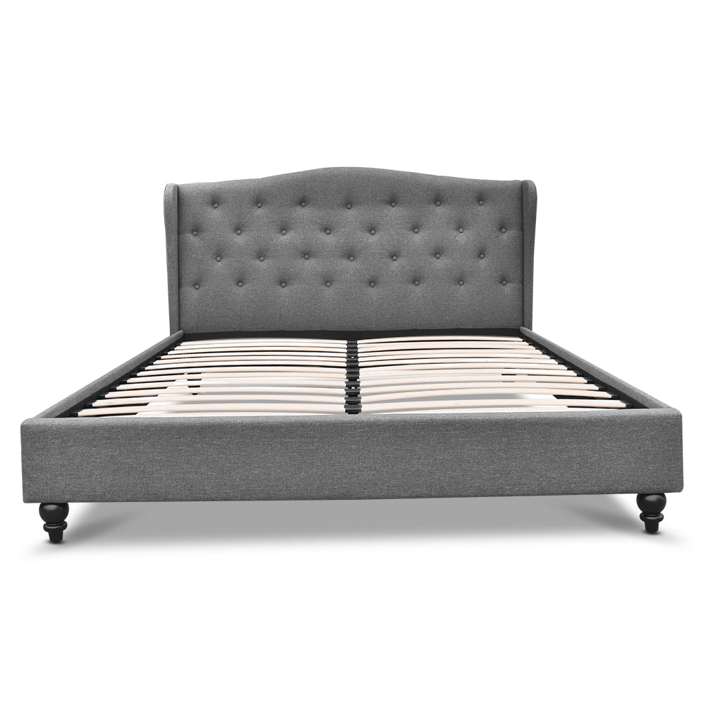 Artiss Pier Bed Frame Fabric - Grey Queen