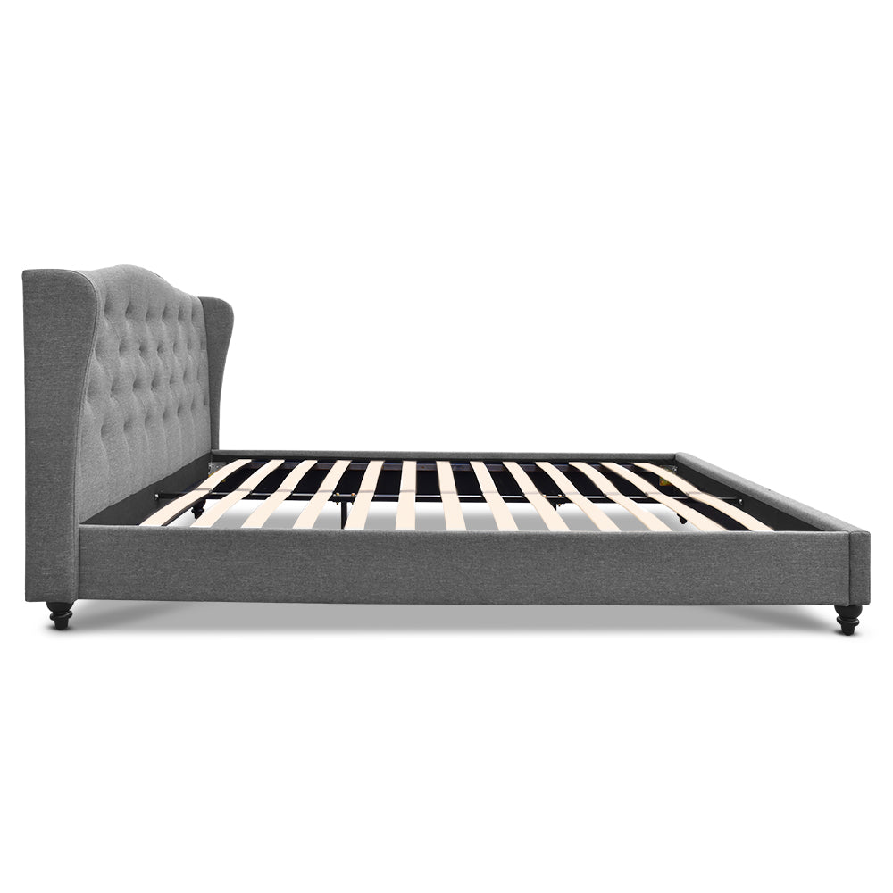 Artiss Pier Bed Frame Fabric - Grey Queen