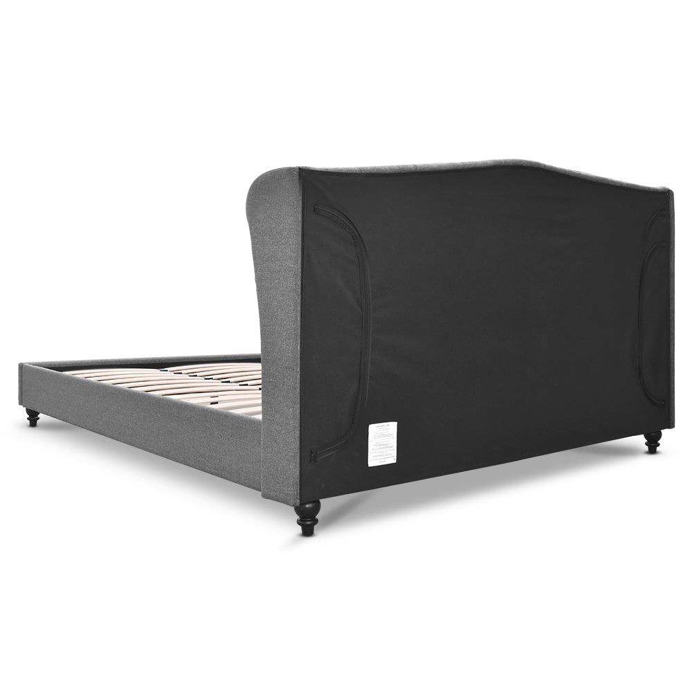 Artiss Pier Bed Frame Fabric - Grey Queen