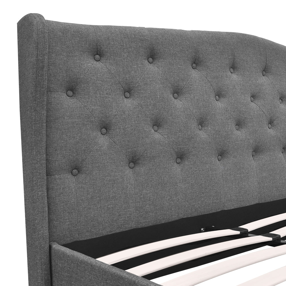 Artiss Pier Bed Frame Fabric - Grey Queen